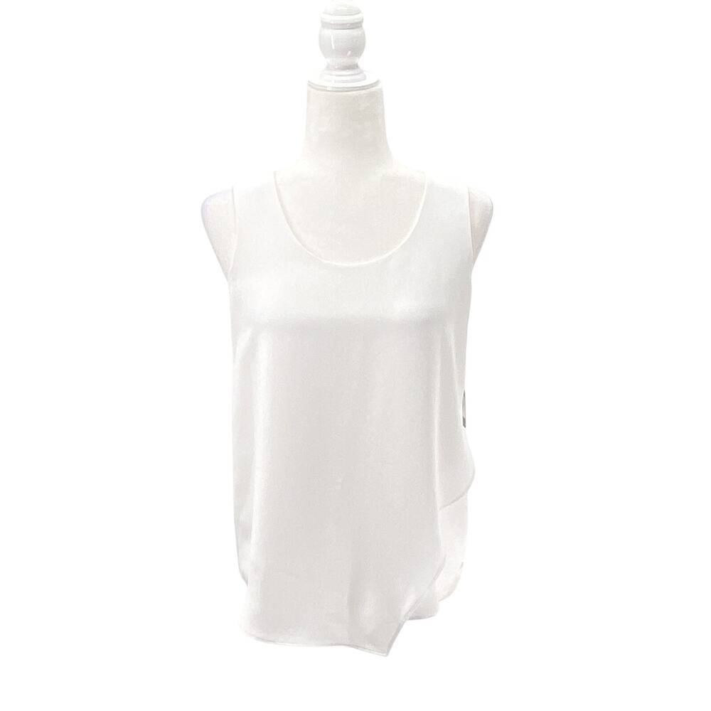 NIC+ZOE White Promenade Top Women XS NWT Asymmetrical Hem